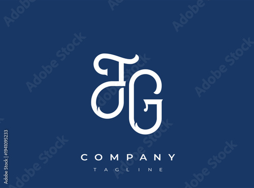 Tg company logo template with modern stylish design concept