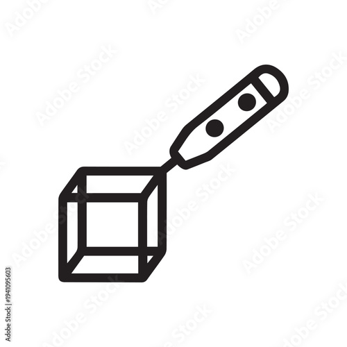 3d printing line icon. Modeling, 3d printer, sculpturing. Printing industry concept. Vector can be used for topics like engineering, technology, innovation