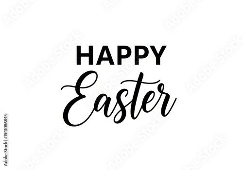 Easter eggs in grass with flowers and colorful happy easter day text on red egg