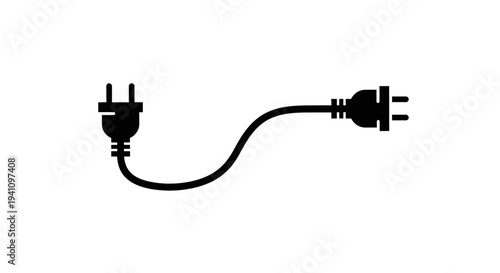 Electric plug and socket connected.