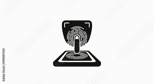 Fingerprint scanner technology icon design.