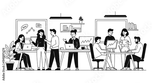 Group of business people working together.