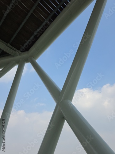 Modern Steel Structure Against Blue Sky