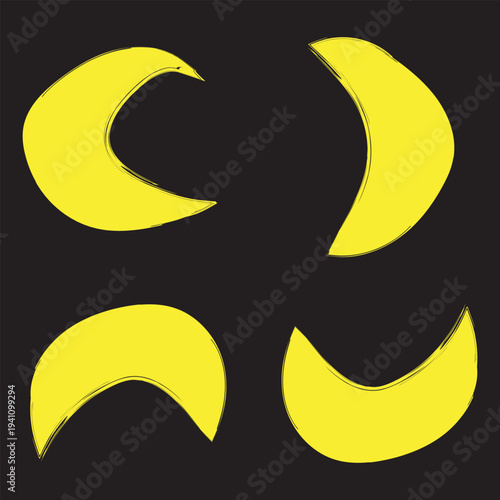 Yellow Crescent Pattern Fashion Textile Design