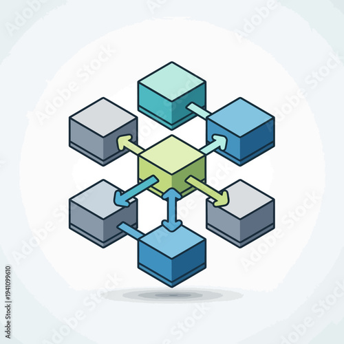 Network Connection Blocks Linked Together.