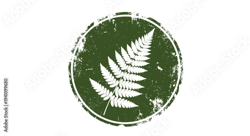 Grunge Fern Stamp Icon
