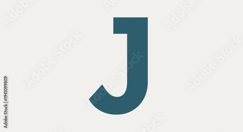 Large Teal Letter J Alphabet.