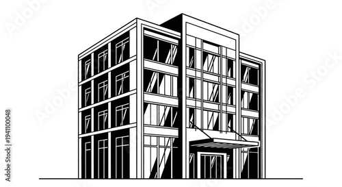 Modern multi storey office building.