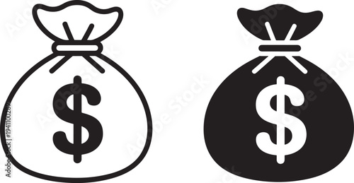 Money bag dollar finance currency symbol