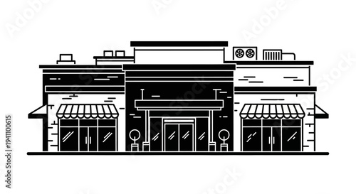 Storefront with awnings and windows.