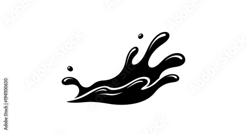 Splash of black liquid dropping down.