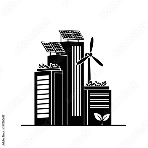 Sustainable City Renewable Energy Concept.
