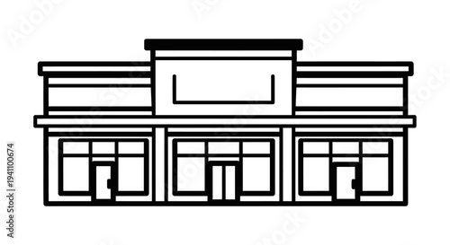 Storefront with Windows and Door.