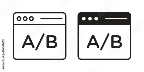 A B test icon, line pictogram on white.