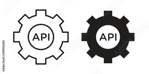 API icon, line pictogram on white.
