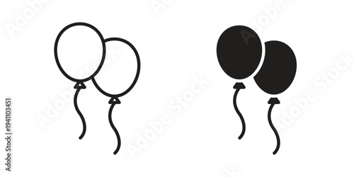 Balloon icon, line pictogram on white.