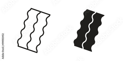 Bacon icon, line pictogram on white.