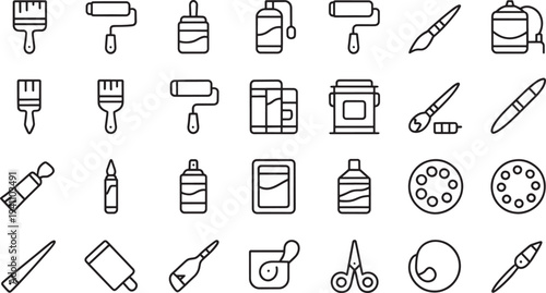 Painting and supply symbol brush roller