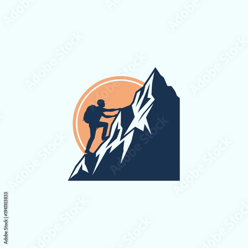 Man climbing mountain with help.