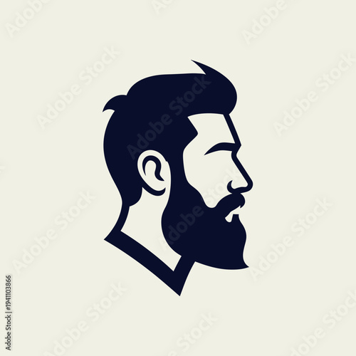Man with beard and short hair.