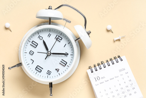 Calendar with alarm clock a...