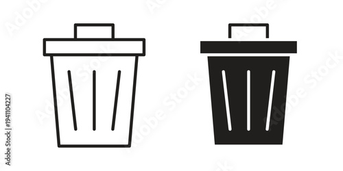 Bin icon, line pictogram on white.