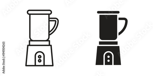 Blender icon, line pictogram on white.
