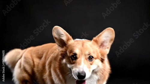 Corgi dog studio portrait.