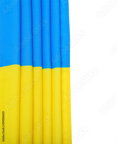 Folded Ukrainian flag on wh...