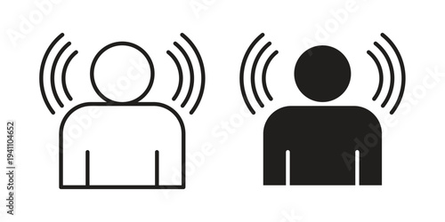 Brand awareness icon, line pictogram on white.