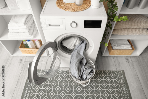 Interior of laundry room wi...
