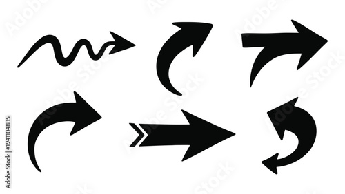 A set of black arrows pointing in different directions