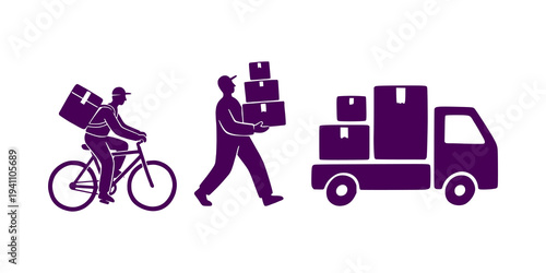Efficient Delivery Services - Bicycle, Courier, and Truck Logistics.