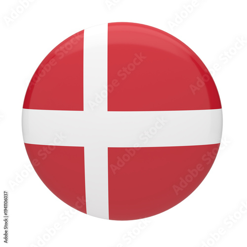 Free Download Denmark flag button icon 3d rendering isolated on white background - GFXLoad