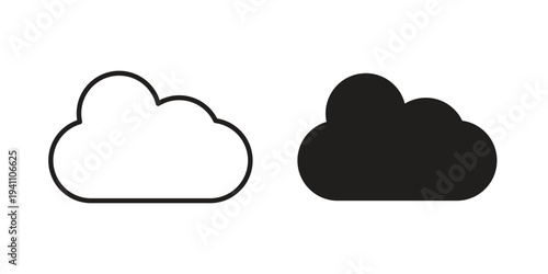 Cloud icon, line pictogram on white.