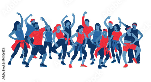 Diverse Group Dancing Energetically in a Fitness Class