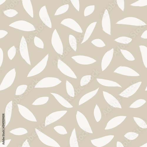 Textile Pattern Design For Fashion And Homeware White Leaves On Beige Background