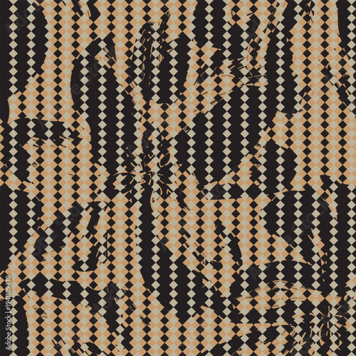 Floral Textile Design Pattern For Fashion And Homeware Black Beige And Brown