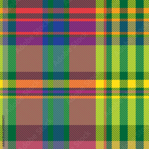 Rainbow Plaid Pattern Design Fashion Textile Print