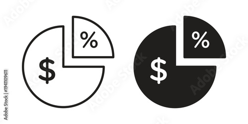 Dividend icon, line pictogram on white.