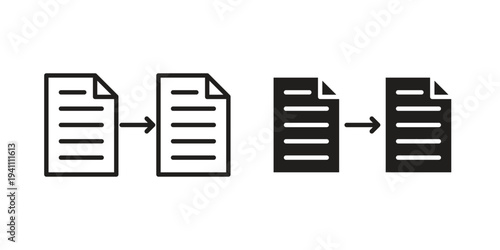 File transfer icon, line pictogram on white.