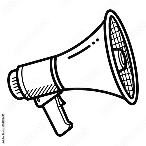 Megaphone loudspeaker illustration for communication and announcement purposes icon