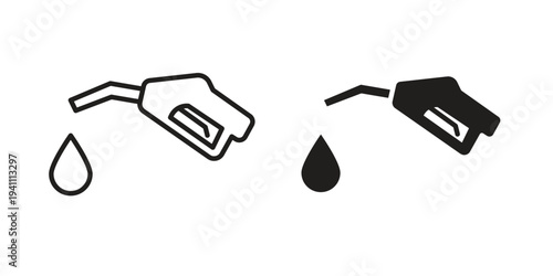 Fuel icon, line pictogram on white.