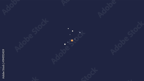 Celestial composition featuring glowing stars and a radiant orange star cluster in deep cosmic blue space with minimalist