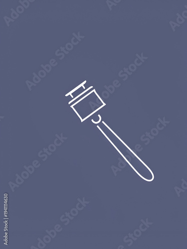 Outlined gavel atop document icon legal or authority concept, web icons in line style. Editable stroke