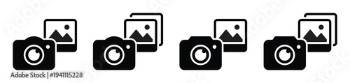 Collection of camera and smartphone icons for photography and technology
