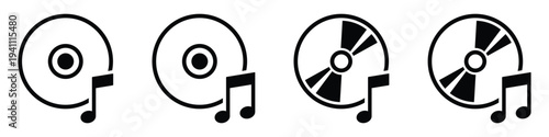 Cd music notes icons