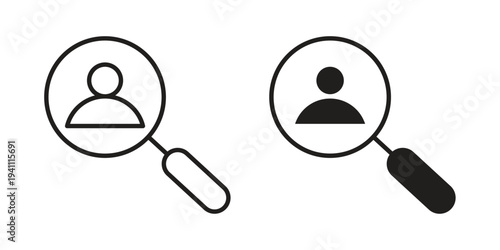 Hiring icon, line pictogram on white.