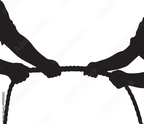 Tug of war - hands pull rope