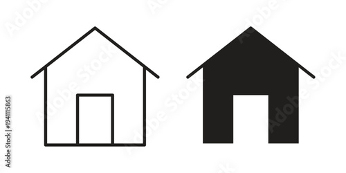 Home icon, line pictogram on white.